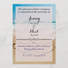 Invitación A La Boda De Playa De Arena