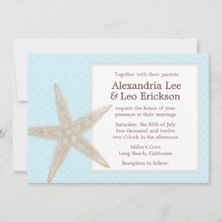 Invitación a la boda de playa - floral acuática