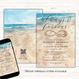 Invitación a la boda de playa siempre y para siemp