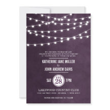 Invitación a la boda de Plum String Lights