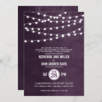 Invitación a la boda de Plum String Lights