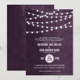 Invitación a la boda de Plum String Lights
