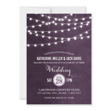 Invitación a la boda de Plum String Lights