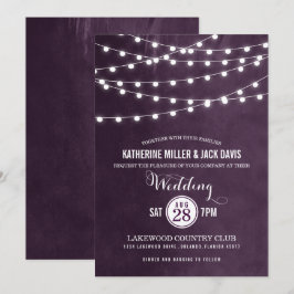 Invitación a la boda de Plum String Lights