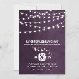 Invitación a la boda de Plum String Lights