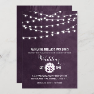 Invitación a la boda de Plum String Lights