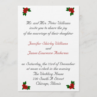 Invitación a la boda de Poinsettia