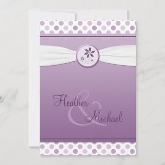 Invitación a la boda de polipolka morado de Lavend