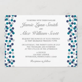 Invitación a la boda de polka gris de la marina tu