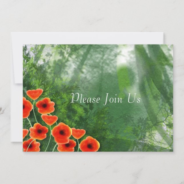 Invitación a la boda de Poppies (Anverso)