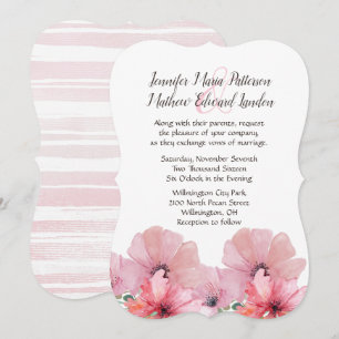 Invitación a la boda de Poppies Rosados