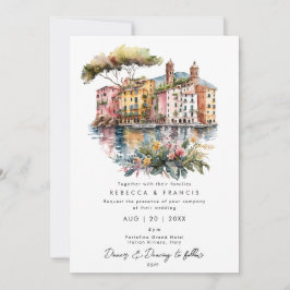 Invitación a la boda de Portofino Italiano Riviera