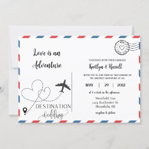 Invitación a la boda de postales- Boda de destino
