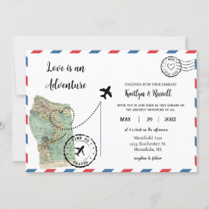 Invitación a la boda de postales- Boda de destino