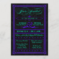 Invitación a la boda de Posters eléctricos Verde a
