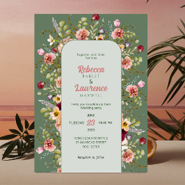 invitación a la boda de prados florales de moda