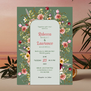 invitación a la boda de prados florales de moda