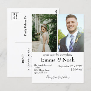 Invitación a la boda de presupuesto por foto de Pe