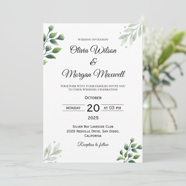 Invitación a la boda de primavera (Anverso de pie)