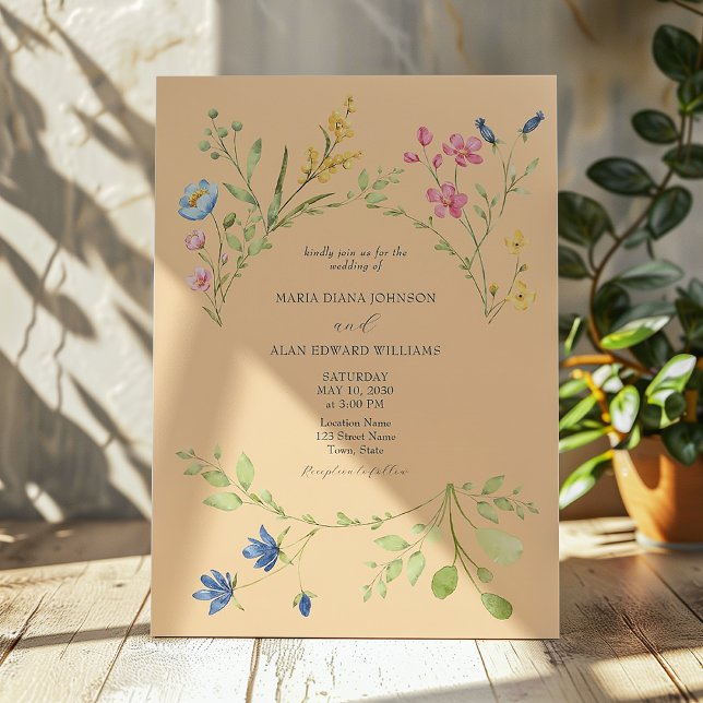 Invitación a la boda de primavera colorida (Subido por el creador)