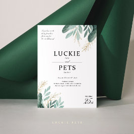 Invitación a la boda de primavera con hojas y flor