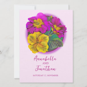 Invitación a la boda de primavera con primrose ros
