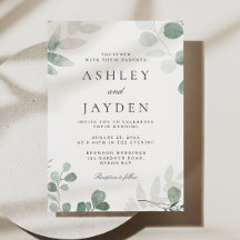 Invitación a la boda de primavera de la vegetación