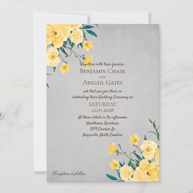 Invitación a la boda de primavera de verano con el (Anverso)