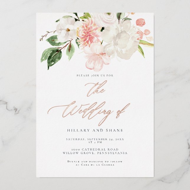 Invitación a la boda de primavera en el jardín flo (Anverso)