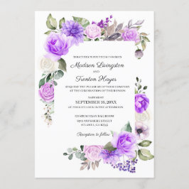 Invitación a la boda de Primavera Floral Púrpura
