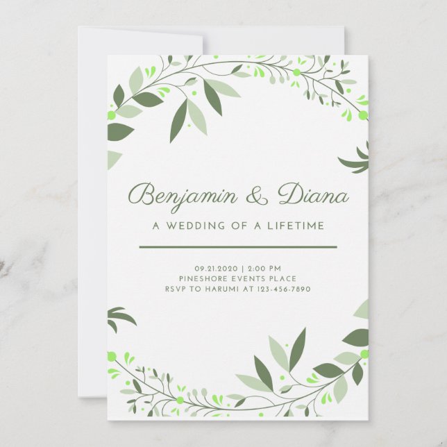 Invitación a la boda de primavera inagotable (Anverso)
