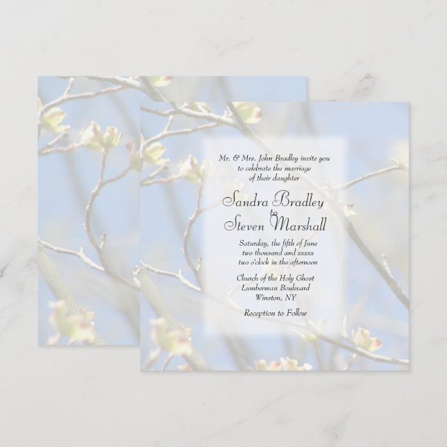 Invitación a la boda de primaveras (Anverso / Reverso)