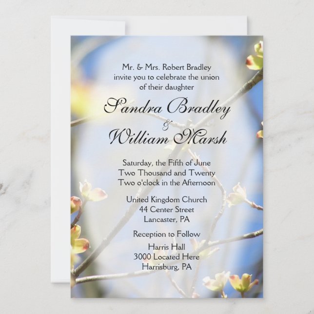 Invitación a la boda de primaveras (Anverso)