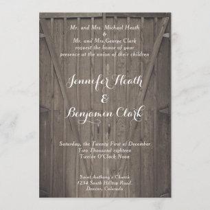 Invitación a la boda de puertas de granero