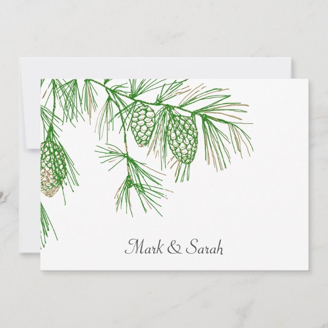 Invitación a la boda de pun verde (Anverso)
