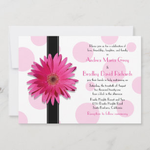 Invitación a la boda de Punto de la Gerbera Rosa