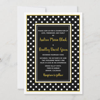 Invitación a la boda de Punto de Polka Blanco Amar