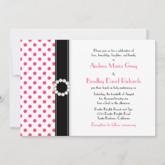 Invitación a la boda de Punto de Polka Rosa Calien