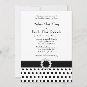 Invitación a la Boda de Punto Polka Blanco