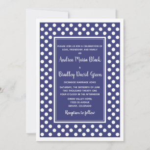Invitación a la boda de Punto Polka Blanco de la M
