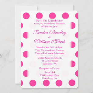 Invitación a la boda de Punto Polka Rosa
