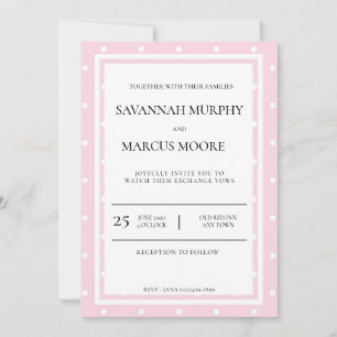 Invitación a la boda de Punto Polka Rosa