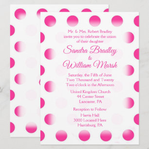 Invitación a la boda de Punto Polka Rosa