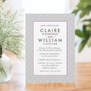 Invitación a la boda de puntos de diamante Pluma