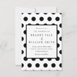 Invitación a la boda de puntos de Polka