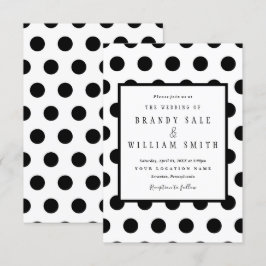 Invitación a la boda de puntos de Polka
