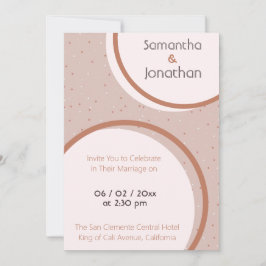 Invitación a la boda de puntos y círculos beige