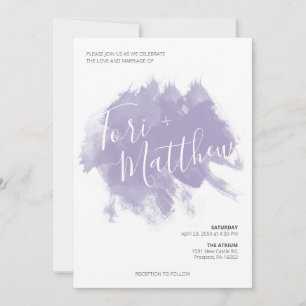 Invitación a la boda de Purple Paint Swatch