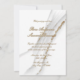 Invitación a la boda de Purpurina blanco con tinta