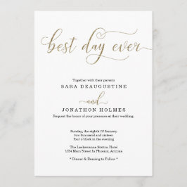 Invitación a la boda de Purpurina de oro "Mejor Dí